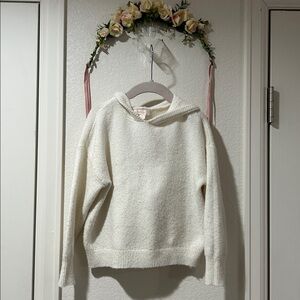 GB Girls Super Soft White Hooded Sweater